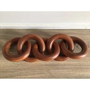 Dark Brown Linked Wooden Chain Knot, BOHO Interlocking Centrepiece Decor , NEW